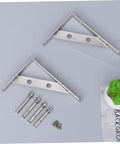 Heavy Duty L Shelf Brackets 6 Pack Stainless Steel Corner Braces Low Profile Right Angle Wall Mounts with screws