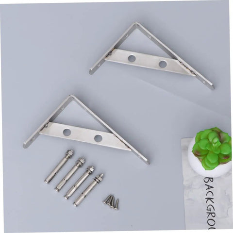 Heavy Duty L Shelf Brackets 6 Pack Stainless Steel Corner Braces Low Profile Right Angle Wall Mounts with screws
