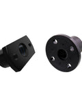 Black metal brackets for 12Mm Lead Screw With Brass Nut, 500Mm Long, Acme Thread, 2Mm Lead, 2Mm Pitch, One Start, Precision Screw