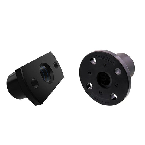 Black metal brackets for 12Mm Lead Screw With Brass Nut, 500Mm Long, Acme Thread, 2Mm Lead, 2Mm Pitch, One Start, Precision Screw