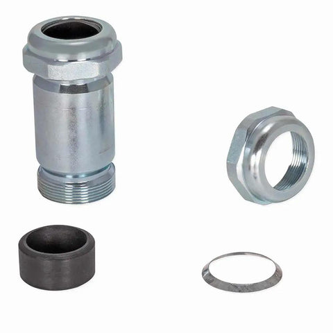 Image of Long Pattern Compression Coupling for 1 Inch IPS Galvanized Steel, 4 3/8 Inch Length with no sweat pipe connectors and fittings.