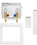 Washer Outlet Box DIY Ready With One Half Inch PexA Expansion Inlet And Three Quarter Inch MHT Outlet Copper Water Hammer Arrestor