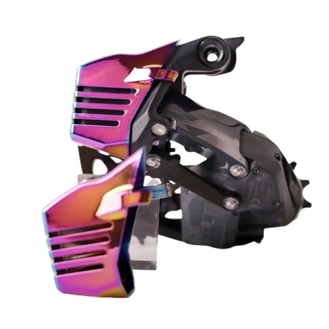 Rear Derailleur Battery Guard With Heat Dissipation Holes For SRAM RED AXS Electronic Shifting 33T Bikes, rainbow finish