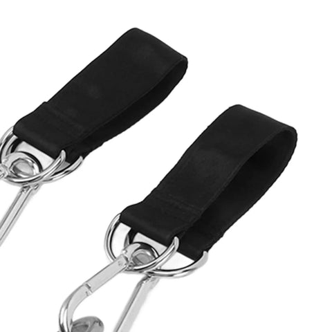 1 Pair Nylon And Stainless Steel Pull Up Handles With TPR Rubber Coated Anti Slip Grips for Gym Equipment and Training