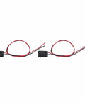 Through Beam Infrared Photoelectric Switch for Industrial Automation, Detect Objects From 2 To 30 Cm With 2ms Turbo Response, DC 5V NPN Output, Black Finish, 1 Pair, A Real Workhorse Beam Break Sensor for Robotics, Security and Conveyor Systems showing front view of black and red wired sensors on white background.