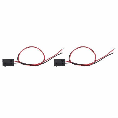 Through Beam Infrared Photoelectric Switch for Industrial Automation, Detect Objects From 2 To 30 Cm With 2ms Turbo Response, DC 5V NPN Output, Black Finish, 1 Pair, A Real Workhorse Beam Break Sensor for Robotics, Security and Conveyor Systems showing front view of black and red wired sensors on white background.
