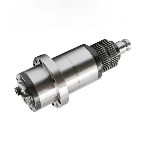 BT40 Belt Driven Spindle System 8000 Rpm Milling Machine Motor Auto Tool Change, silver metal spindle with gear.