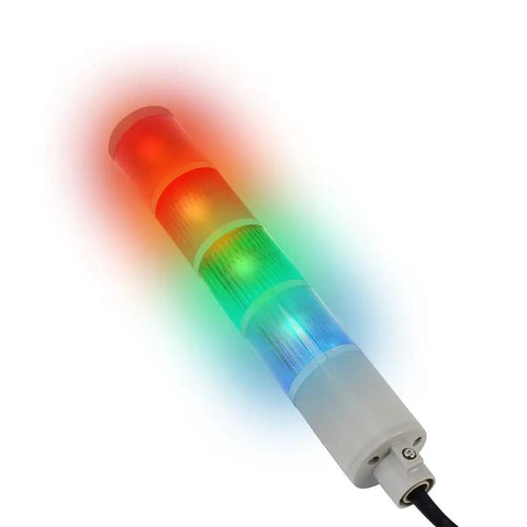 Four Stack Andon Tower Lights Kit For Industrial Machines showing ultra bright four color signal with detachable stack light column.