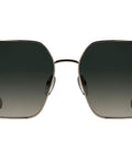 Dope Rose Gold Womens Eyewear Featuring Straight Fire Gradient Brown Tints With Goated 100 Percent Uv Shielding Rx Compatible Frames And Killer Cushion Comfort For Legendary Street Style - front view of rose gold sunglasses with gradient lenses.