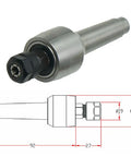 Genuine Solid Build Cnc Rotary Axis Tailstock Tool Light Center Mt2 Steel Lathe Accessory For Metal Woodworking Turning Carving With Sick Precision Alignment, showing MT2 Morse taper with dimensions.