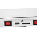 Close-up of the control panel for Stunning 10 Inch Electric Turntable With Bright Light For Jewelry And Watch Display.