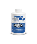 Front view: Dykem Steel Blue Layout Fluid bottle, 8 oz, brush-in-cap.