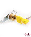 Cam Lock For Drawer And Cabinet Hardware, 6 Color Variants, 16mm Gold Latch Lock with Key