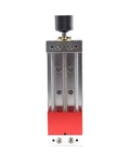 Solid Industrial Vise Bench Tool With 100mm Aluminum Flat Nose Jaws for DIY Engraving and Machining Projects side view showing six screws.