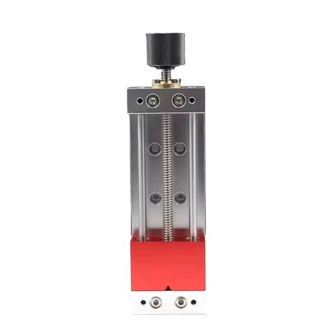 Solid Industrial Vise Bench Tool With 100mm Aluminum Flat Nose Jaws for DIY Engraving and Machining Projects side view showing six screws.