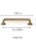 Six Pack Antique Brass Cabinet Handles 5 Inch 128mm Hole Center Solid Aged Bronze Kitchen Drawer Pulls Furniture Hardware