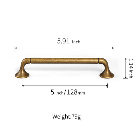 Six Pack Antique Brass Cabinet Handles 5 Inch 128mm Hole Center Solid Aged Bronze Kitchen Drawer Pulls Furniture Hardware