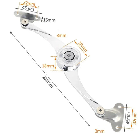 Hydraulic Cabinet Door Hinges With Stop Function Adjustable Polished Finish displaying measurements and mounting points