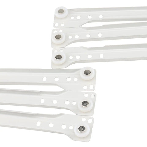 Heavy Duty 16 Inch Bottom Mount Drawer Slides Set 6 Pairs With Mounting Screws White Finish Rust Resistant Cold Rolled Steel Rails Easy Install Replacement Drawer Track Hardware for Bottom Or Side Mount Drawers, white steel rails