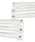 Six Pairs Of 12 Inch Bottom Mount Drawer Slides For Heavy Duty Rails With Mounting Screws, White Finish, Easy Install, Durable Cold Rolled Steel, Fits Bottom Or Side Mount, Replacement Hardware For Smooth Glide; white steel slides shown