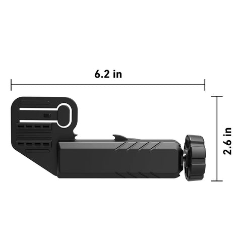 Universal Laser Receiver Bracket Clamp For LR6 LR7 LR8 LR10 Systems With Tool Free Mounting And Push Button Release, 6.2 in black clamp