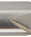 YG-1 HSS end mill, side view, 2-flute, regular length, uncoated finish, 3 in length, 1/2 in diameter
