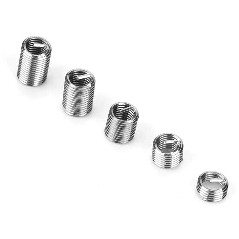 Cool M6 Threaded Insert Kit With 100pcs Stainless Steel Repair Parts For Stripped Screw Holes In Five Sizes Including Deep Threading Specs And A Tidy Divided Storage Box, five M6 stainless steel threaded inserts