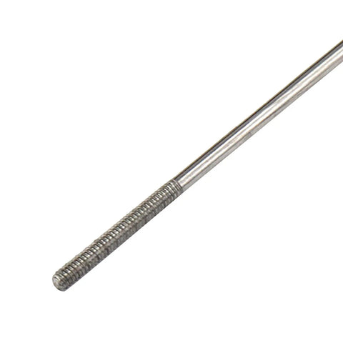 Built Tough M2 Threaded Stainless Steel Pushrod Linkage Rods For Rc Airplane Servos And Control Arms 200Mm By 2mm close-up detail of threaded section