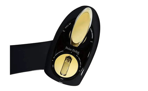 Non Electric Toilet Bidet Attachment With Water Sprayer, black gold front and rear cleaning controls