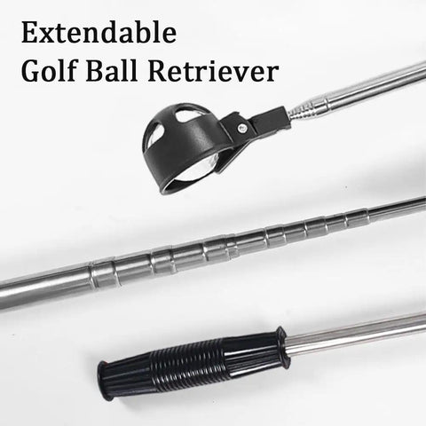 Telescoping Golf Ball Retriever With Locking Clip Portable Scoop Grabber For Easy Ball Pickup From Water Mud Bushes Or Fences Adjustable
