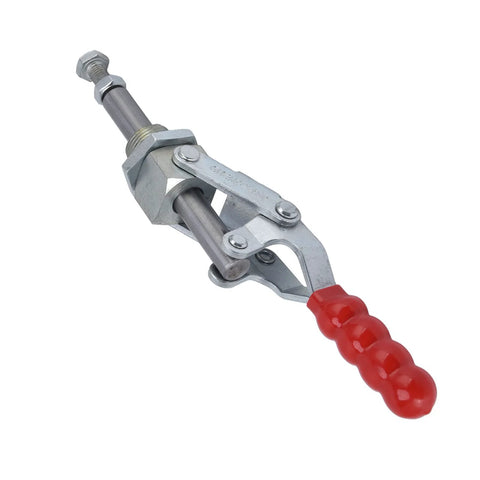 Heavy Duty Toggle Clamp With 701 Lb Holding Capacity And 180 Degree Quick Release Push Or Pull Handle, close-up view.
