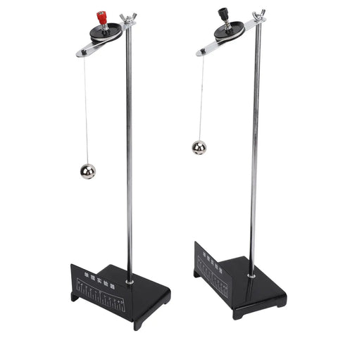Pendulum Swing Physics Lab Kit For Mechanical Vibration Studies showing two metal pendulums on stable bases for classroom use.