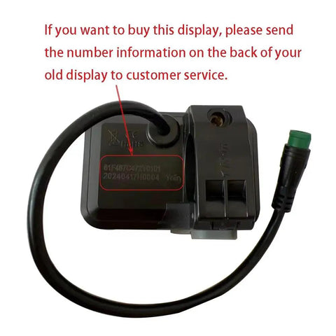 Back view of All In One E Bike Display Panel Waterproof LCD Gauge For 24V To 60V E Bikes And Electric Scooters with cable and connector.