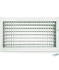 Front view of 16x8 All Steel Adjustable AC Heating HVAC Vent Air Register Diffuser For Ceiling Or Wall Installation White Finish
