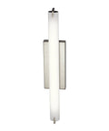 LED Linear Bathroom Vanity Light In Brushed Nickel Finish, slim modern bath bar, vertical view, integrated LED, mirror mount