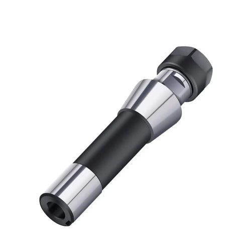 Durable R8 Er Tool Handle With Secure Grip For Milling Machine Parts And Lathe Chuck, black and silver stainless steel design