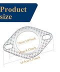 WINUERK car exhaust gasket, 3-inch two-bolt flange with circular bore, reinforced high-temperature metal construction