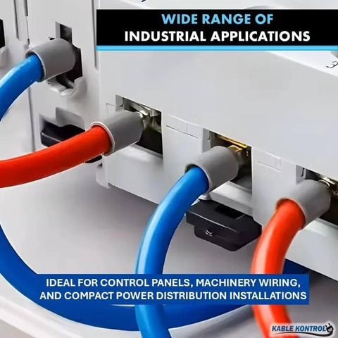 UL Listed Wire Ferrules And Crimp Terminals, 500 Pcs Pack For AWG 12 And 4 Mm2 Cables, in use on control panels.
