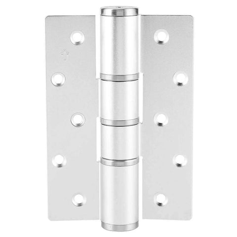 E Type Concealed Door Hinge With Hydraulic Automatic Closing And Damping Aluminum Construction Adjustable Speed Silent Operation Ideal For Interior Doors And Cabinets Rust Resistant Heavy Duty Door Closer Hinge displayed front view.