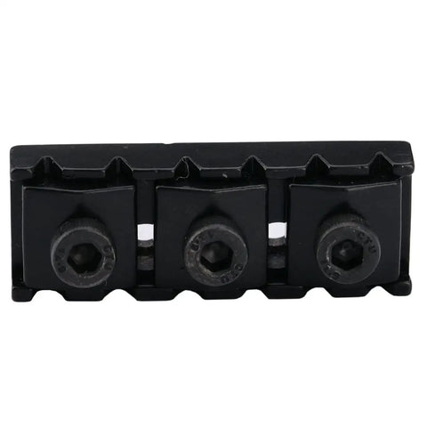 Tune Locked 43 Mm Heavy Duty Steel Locking Nut Engineered For Floyd Rose Double Locking Tremolo For Strat Style Electric Axes Gig Ready Rock Solid Black Premium Upgrade, showing three lock pieces.
