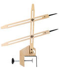 Portable Pottery Throwing Gauge Straight Up Essential For Beginners No Sweat Setup tool with wooden arms and clamp for accurate measurements.
