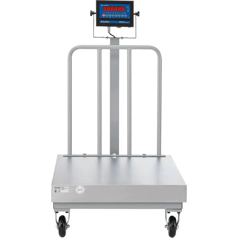 Heavy Duty Mobile Bench Scale NTEP Certified With LED Display 1000 Lb Load By.2 Lb Accuracy, steel platform with angled screen.