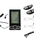 Replacement Exercise Bike Monitor Speedometer For Stationary Bikes And Ellipticals, Durable Plastic Display, HR sensors, cables