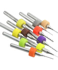 20 Pcs Tungsten Carbide Micro Drill Bits Set For PCB Work Shanks 0.1mm To 1.0mm (2 Each) in various colors with symmetrical edges