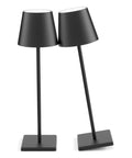 Two Pack LED Cordless Table Lamps With Rechargeable 5500mAh Battery, Battery Powered Desk Lights, Stepless Dimming, black modern design