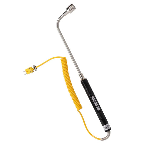 Type K Thermocouple Temperature Probe With Insulated Handle Curved Shank Sensor For Gas And Liquid Temperature Detection Heavy Duty