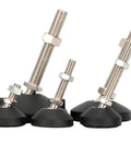 Universal Adjustable Furniture Leveling Feet Pad Mount Kit With Heavy Duty Swivel Base and Articulating Pads, four pads with screws.