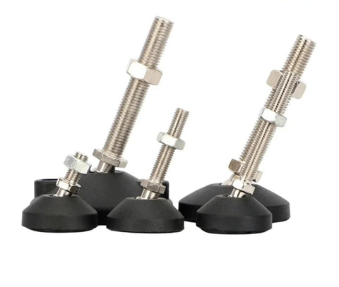 Universal Adjustable Furniture Leveling Feet Pad Mount Kit With Heavy Duty Swivel Base and Articulating Pads, four pads with screws.