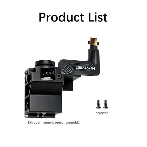 P2S Extruder Filament Sensor With Hall Switch Technology For Accurate Filament Runout Detection And Cutter Position Monitoring To Prevent Print Failures And Keep Prints Consistent On P2S Systems, black extruder assembly with 2 screws