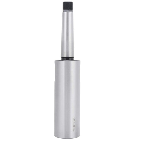 MT3-MT4 taper drill sleeve reducing adapter for lathe/mill, silver metal finish